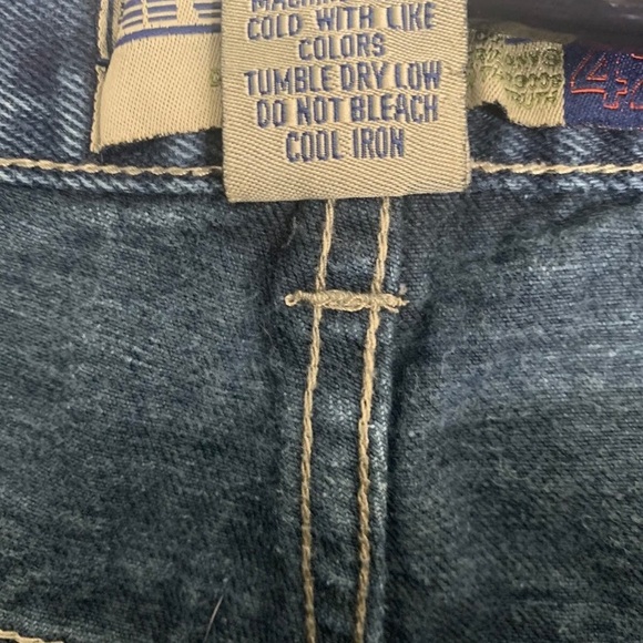 Mens Carpenter Jeans 42x32 Dtek Denim Straight Leg Medium Blue Wash - Picture 9 of 9